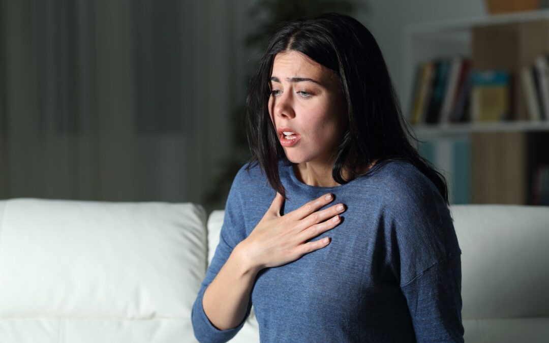 Woman having panic attack