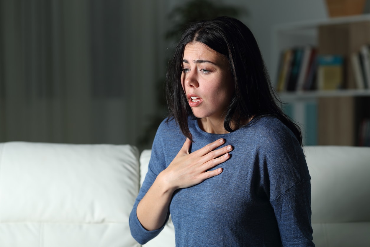 Woman having panic attack