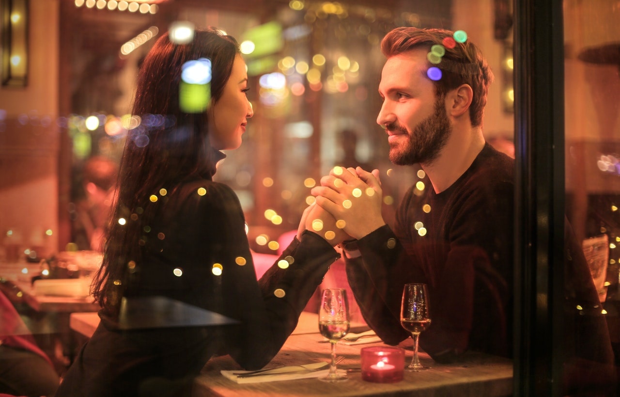 Man and woman on a date